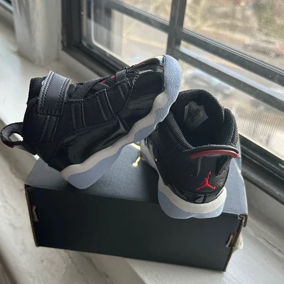 Jordan 6 Rings TD in Black, Red, and White - Picture 11 of 14